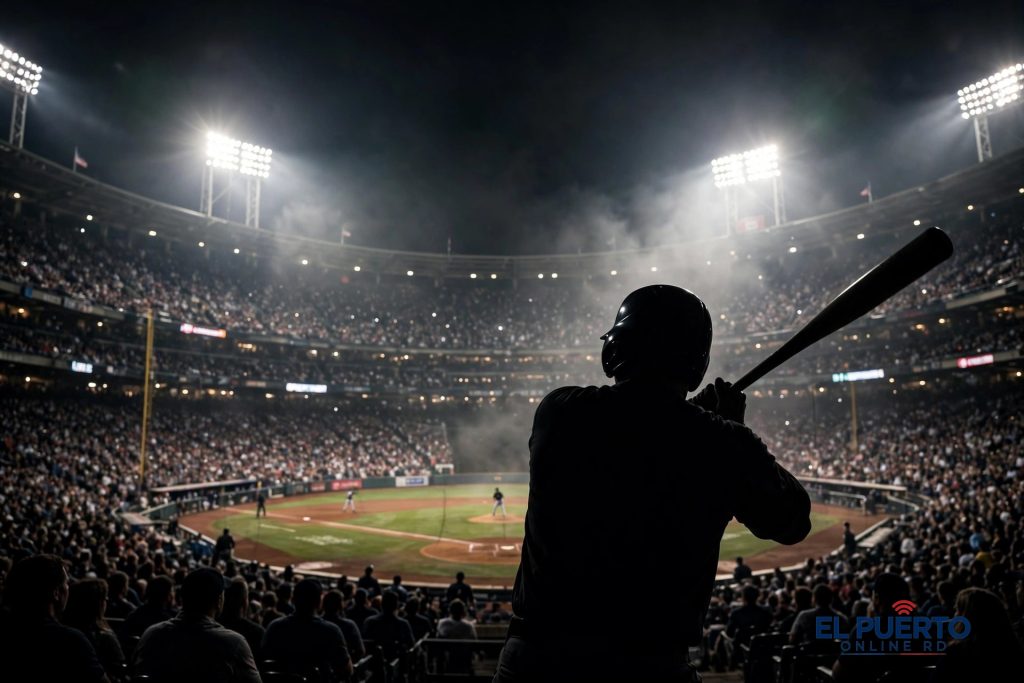 Estadio de béisbol lleno en un juego nocturno