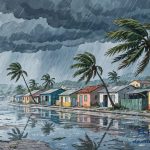 Nubes de tormenta y lluvia intensa sobre el territorio dominicano durante la alerta del COE