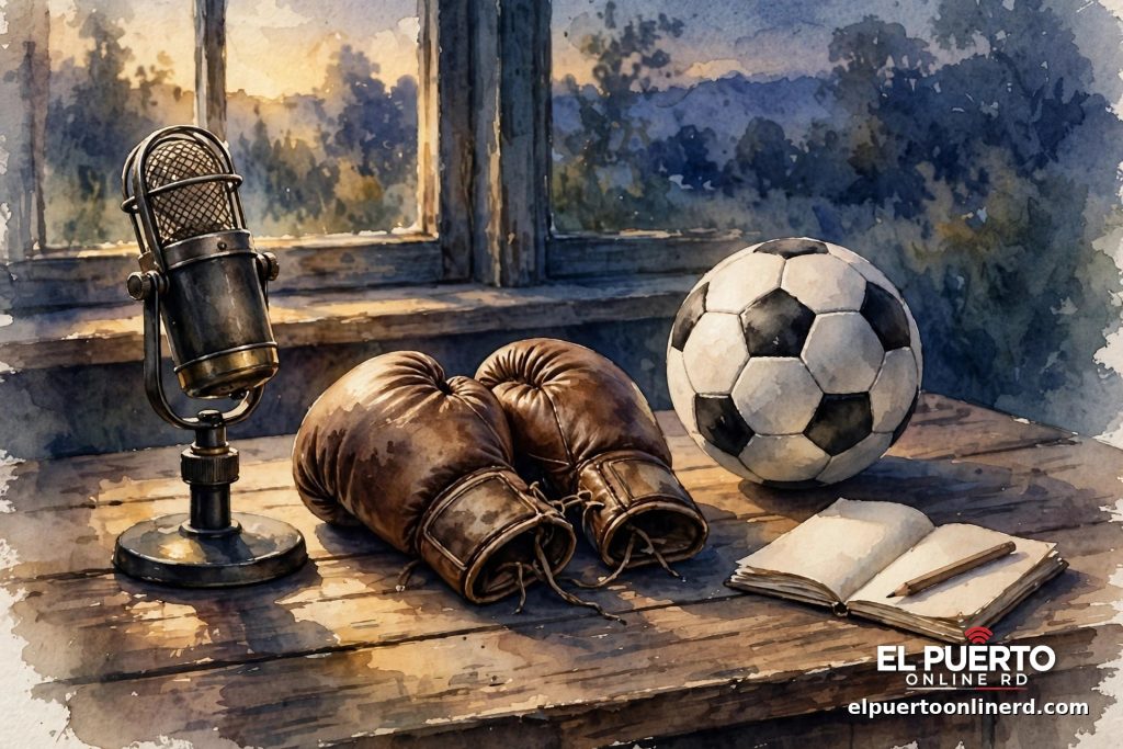 Un día como hoy: 30 de octubre — micrófono de radio, guantes de boxeo y balón de fútbol